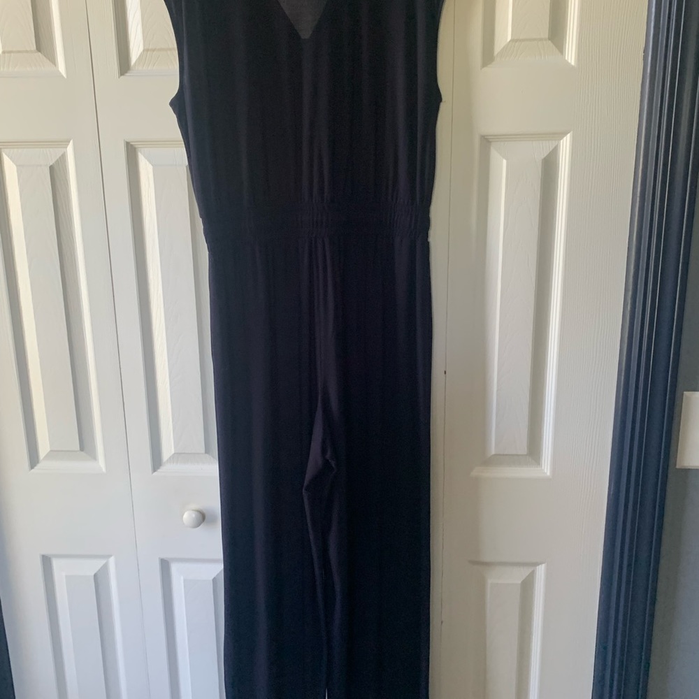 A navy blue jumpsuit